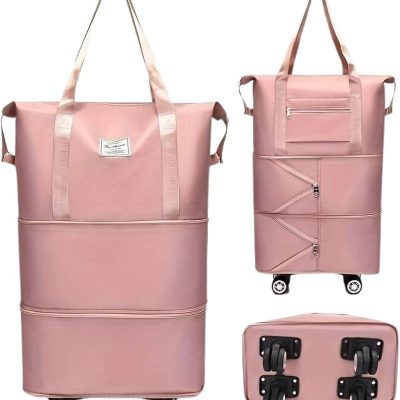 Duffle Trolley Bag – Large Foldable Travel Bag with Wheels & Adjustable Handles