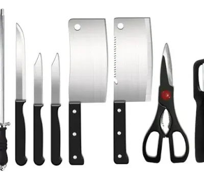 8 Piece Stainless Steel Kitchen Knife Set with Scissor, Peeler & Sharpener ( default, Standard )