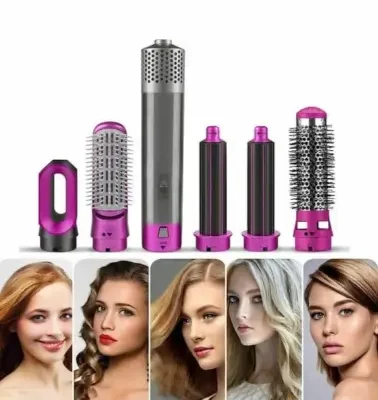 5-in-1 Multifunctional Hair Dryer & Styling Tool – Hair Dryer, Curler, Straightener & Volumizer ( purple, OS )